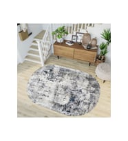 Eliana Home Baskılı, Yıkanabilir Kaymaz Taban Oval Halı LNA7210-SD1123 100x150 cm (Gri)