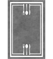 Eliana Home Baskılı, Yıkanabilir Kaymaz Taban Mutfak Halısı LNA2113-SM361 100x150 cm (Gri)
