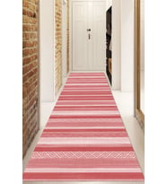 Dijital Baskılı Kaymaz Taban Yıkanabilir Modern Yolluk Ve Koridor Halısı NDU-HT-1002 (Pembe)