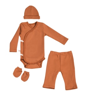 Pumpkin Hug Yenidoğan Organik Mini Set (Kiremit)