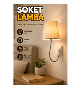 Prize Takılan Esnek Kollu Gece Lambası – Ayarlanabilir Yönlü Dekoratif Aydınlatma