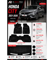 HONDA CİTY 2021-2026 Araca Özel 3D Paspas + 3D Bagaj Havuzu