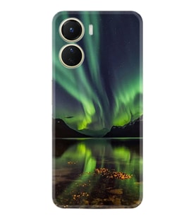 Vivo Y16 Kılıf Resimli Desenli Baskılı Silikon Kuzey Işıkları 1327