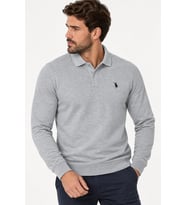 Dewberry Erkek Pamuklu Sweatshirt Düz Gri V9007 Günlük Üst Giyim, Hafta Sonu Kombini, Seyahat Gardırobu