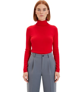 Kadın Uzun Kollu Balıkçı Yaka Crop Bluz Esnek Örme Kumaş Detaylı Basic Siluet Kış Koleksiyonu