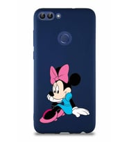 Huawei P Smart Soft Premier Kapak Minnie Mouse-E Tasarımlı Silikon Kılıf - Lacivert (Şeffaf)