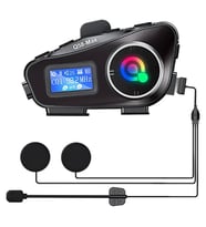 Q58-max Radyolu 2 Kişi Bağlantılı Bluetooth Kask Kulaklık Ekranlı Fenerli Müzik Ve Telsiz Intercom