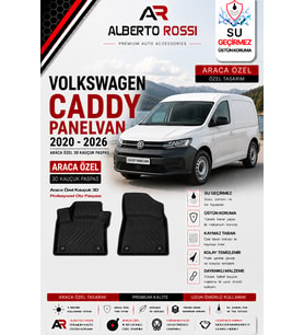 VOLKSWAGEN CADDY PANELVAN 2020 - 2026 Araca Özel Kauçuk 3D Profesyonel Oto Paspası