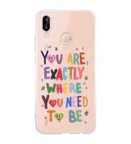 Huawei P20 Lite Uyumlu Baskılı Yumuşak Silikon Şeffaf Telefon Kılıfı