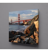 KAYALIKLAR ARASINDA KÖPRÜ KANVAS TABLO 80x80cm (Karışık)