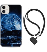 Apple iPhone 11 12 13 Mini Kılıf Boyun Askılı Silikon Mavi Gece 1605