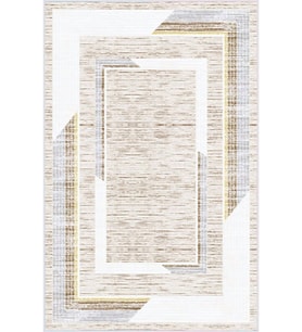 Eliana Home Baskılı, Yıkanabilir Kaymaz Taban Salon Halısı LNA0691 100x150 cm (Krem)