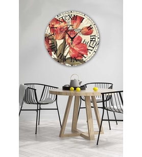 Bilge Retro Tasarımlı Duvar Saati 35 X 35 Cm (Baskılı)