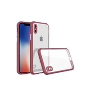 Apple İphone Xs Max Kılıf Miami Şeffaf Silikon - Fuşya