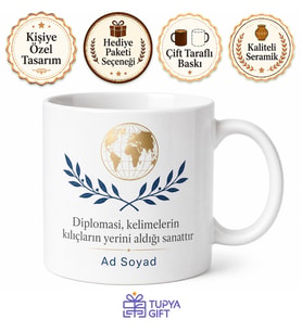 Uluslararası İlişkiler Okuyanlara Diplomatik Çözümler Siyaset Kupa Hediye Bardak
