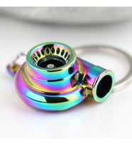 Oto Turbo Anahtarlık Üflemeli Tasarım Renk Gökkuşağı