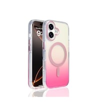 Coverzone iPhone 17 i�in K?l?f MagSafe ile uyumlu Transparan Renk Ge�i?li Z-Toros M-safe Kablosuz ?arj destekli Gradyan Tasar?m IPHONE 17 ?LE UYUMLU KILIF Rose Pembe