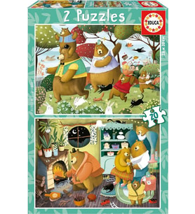 Educa Puzzle - 2x20 Parça Orman Masalları - 3-5 Yaş Kız ve Erkek Çoduk