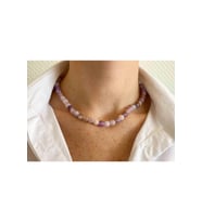 Mor Akik Doğal Taş Kolye 8 Mm