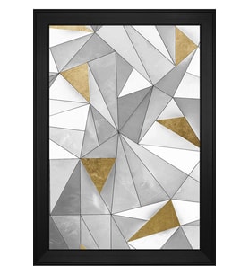 Soyut Şekiller Motifli Kanvas Tablo 80 x 110 cm Siyah Çerçeve