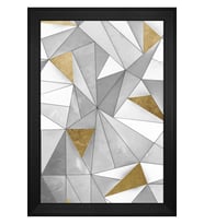 Soyut Şekiller Motifli Kanvas Tablo 80 x 110 cm Siyah Çerçeve