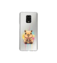 Redmi Note 9 Pro ile Uyumlu Splash Kapibara Tasarımlı Şeffaf Silikon Kılıf