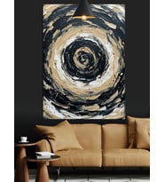 Spiral Girdap İçinde Dönen Koyu Sanat Dekoratif Kanvas - Mdf Ahşap Tablo
