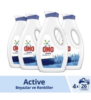 Omo Sıvı Deterjan Active Beyazlar ve Renkliler 1690 mlx4