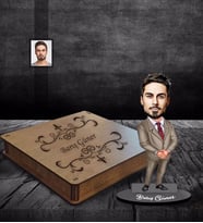 Kişiye Özel Öğretmen Karikatürlü Ahşap Biblo Kutulu Bay-17