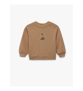 Koton 26YY59003183 Kahverengi Erkek Bebek Sweatshirt 6SMB10134TK