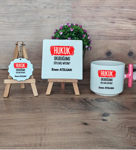  Hukuk Okuduğumu Söylemiş Miydim  Hediye Seti Kupa Bardak T Kulplu, Dekoratif Taş, Anahtarlık Hukuk Öğrencisine Hediye (Model 4)