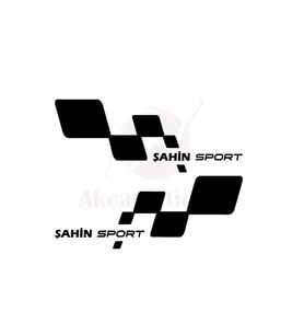 Şahin İçin Uyumlu Aksesuar Oto Yan Sport Kapı Altı Sticker Sag-Sol Set Siyah 30*11 Cm