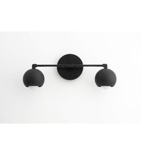RİOLİGHT RETRO,RUSTİK,MODERN SİYAH 2XE27 DUYLU GLOP METAL AYNA ÜSTÜ DUVAR APLİK