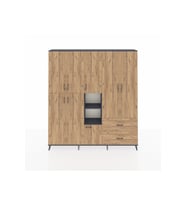 Arges Gardrop 12 Raflı 2 Çekmeceli Tek Askılı 220x30x243 Antrasit-Çam