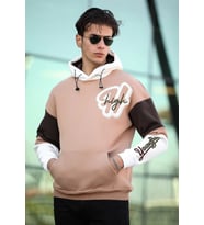 Miron High Nakışlı Oversize Sweatshirt - Kamel