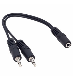 Powermaster 3.5 Mm Stereo Dişi 2x3.5 Mm Stereo Erkek 20 Cm Kablo Jack