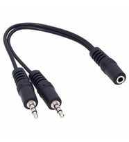 Powermaster 3.5 Mm Stereo Dişi 2x3.5 Mm Stereo Erkek 20 Cm Kablo Jack