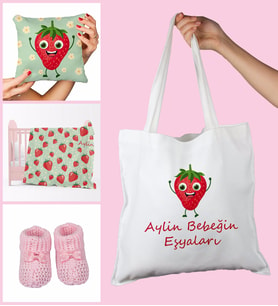 eJOYA Bebeklere Özel Çantasında Kişiye Özel Battaniye Yastık Ve Patik Bebek Hediye Seti 109849 (Pembe)