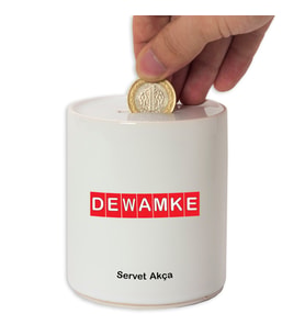 İsme Özel Seramik Kumbara - Dewamke (Beyaz)