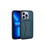 Apple iPhone 12 Pro Uyumlu Kılıf Kartlıklı Standlı Pu Deri Zore Memo Kapak (Lacivert)