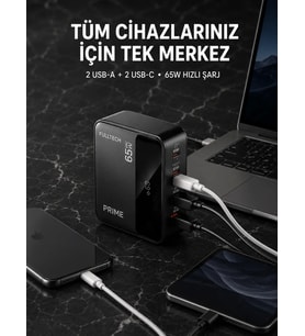 4 Portlu GaN Masaüstü Hızlı Şarj İstasyonu