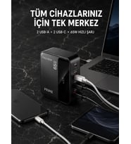 4 Portlu GaN Masaüstü Hızlı Şarj İstasyonu