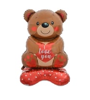 Ayaklı I Love You Ayıcık Şekilli Folyo Balon 1 Adet