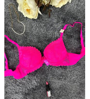 Barbie Pembe Double Push-up Dantelli Balenli İthal Sütyen -244