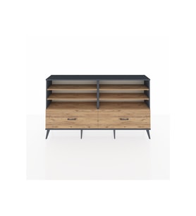 Arges Konsol 6 Raflı 2 Çekmeceli  176x30x99 Antrasit-Çam
