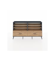 Arges Konsol 6 Raflı 2 Çekmeceli  176x30x99 Antrasit-Çam