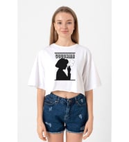 Pulp Fiction Goddamn Beyaz Kadın Crop Tshirt