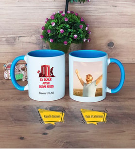 Asker Hediyesi Kupa Bardak Mavi Fotoğraflı