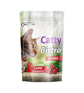 Catty Bistro Sakinleşme Kuzu & Kızılcıklı Kedi Ödül Maması (Calmness) 60 Gr