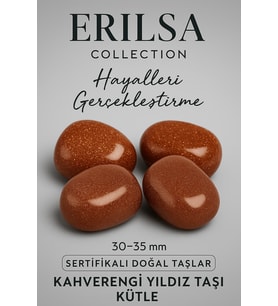 Sertifikalı Ham Tamburlanmış Kahverengi Yıldız Taşı Kütle Parça (30-35 mm) – Doğal Taş (Çok Renkli)